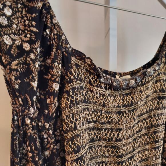 Promesa Crop Top Small Smocked Renaissance Fairy Grunge Peasant Milkmaid - Picture 2 of 7